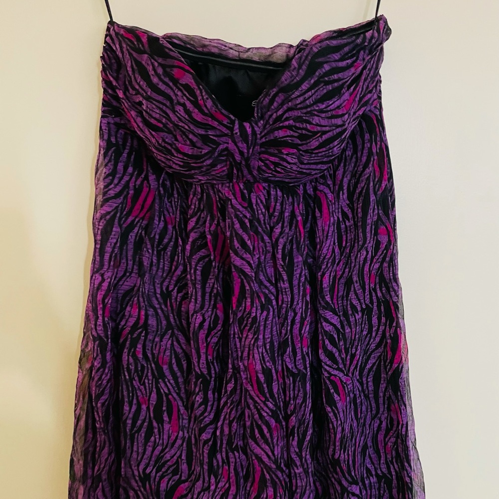 Express Black, Purple & Pink Tiger Stripes Mini Dress
